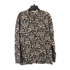 French Laundry Black and Cream Patterned Silk Shirt